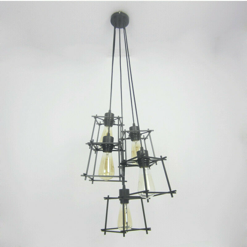 Vintage Industrial Retro Ceiling Light Cage Loft Chandelier Pendant