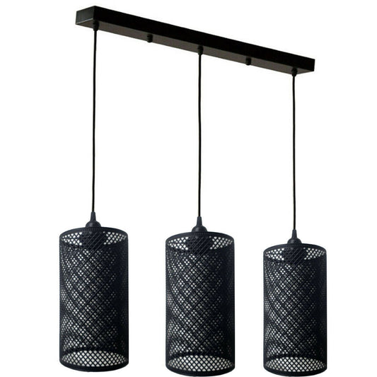 3 Light Barrel shape Large Fitting Net Wire Cage Shade Ceiling