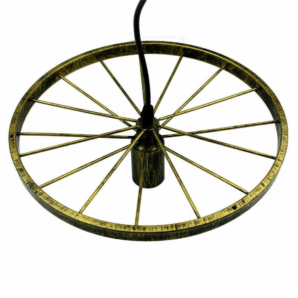 Retro Wheel Pendant Light –  E27 Base ~2245