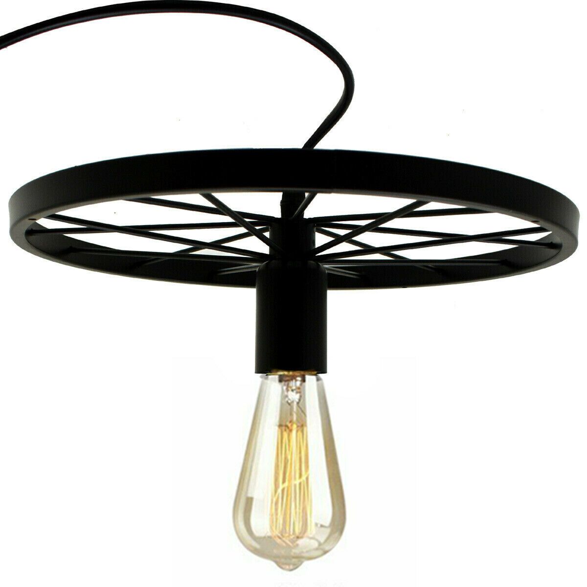 Retro Wheel Pendant Light –  E27 Base ~2245