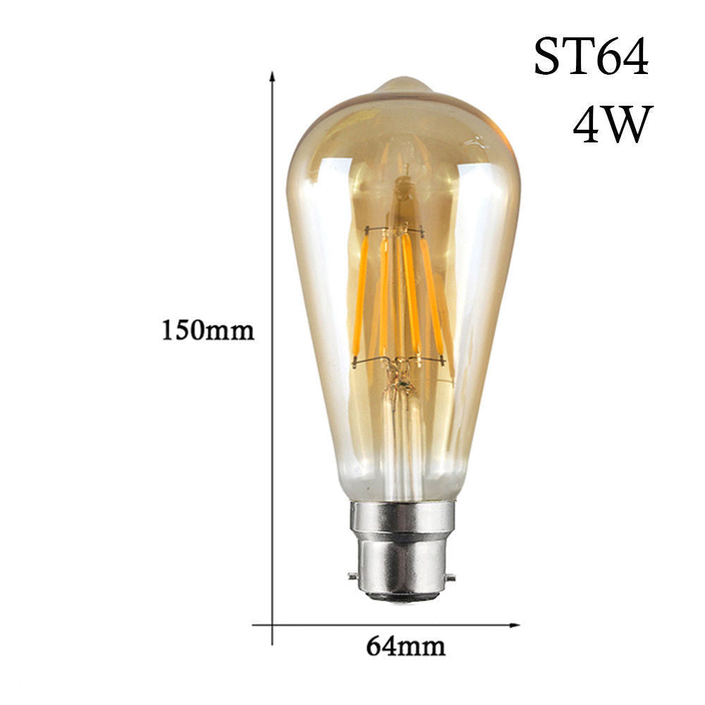 LED Bulbs Bayonet ST64 B22 4W Dimmable Filament Edison Light Bulbs