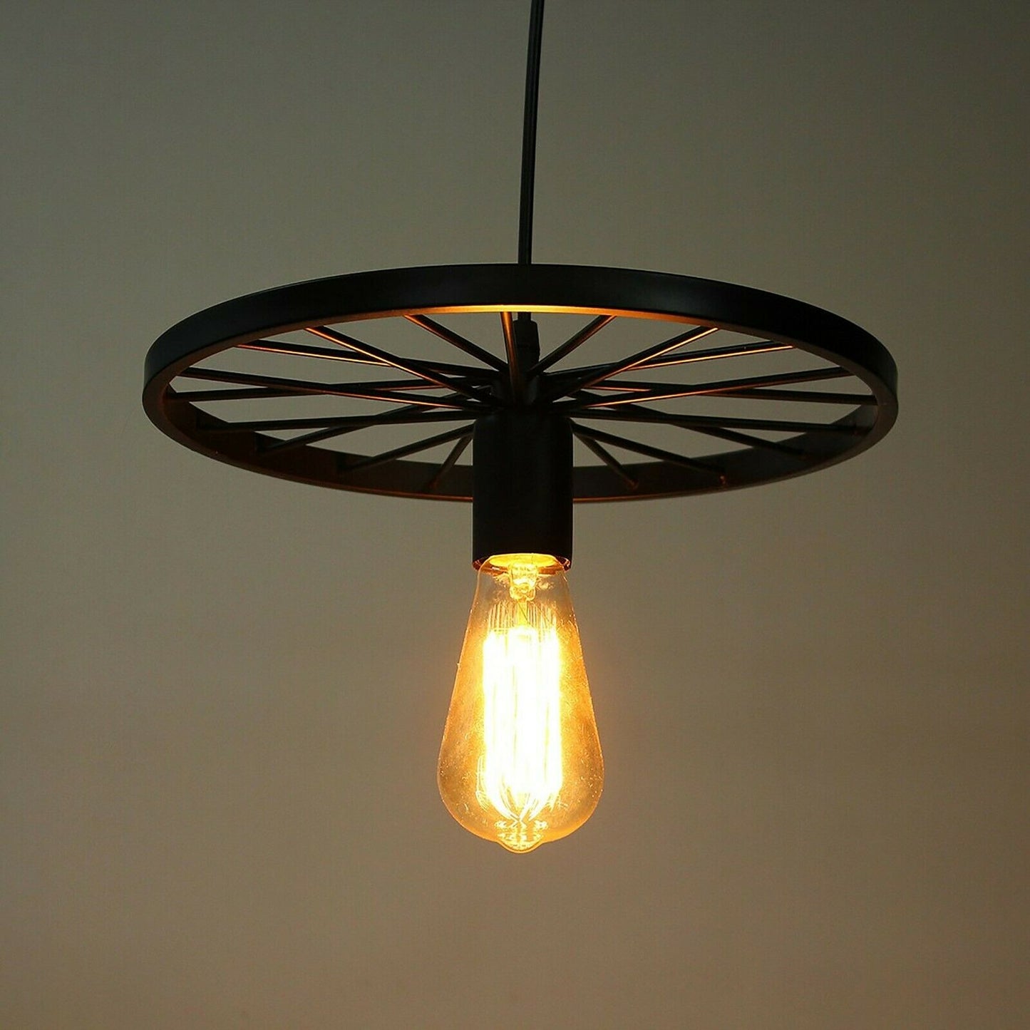 Retro Wheel Pendant Light –  E27 Base ~2245