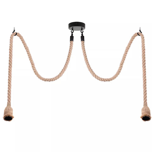 Retro Vintage Hemp Rope Ceiling Light Multi Outlet ~ 3705