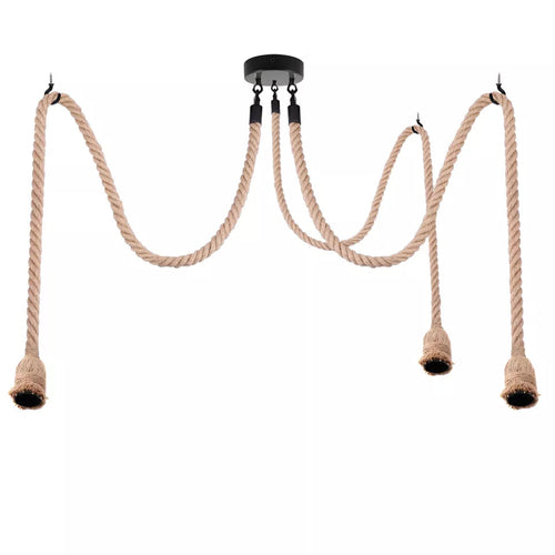Retro Vintage Hemp Rope Ceiling Light Multi Outlet ~ 3705