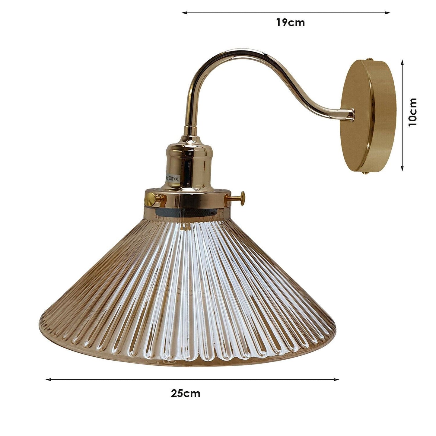 Vintage Indoor Wall Lights Glass Lamp Shades ~1274-2