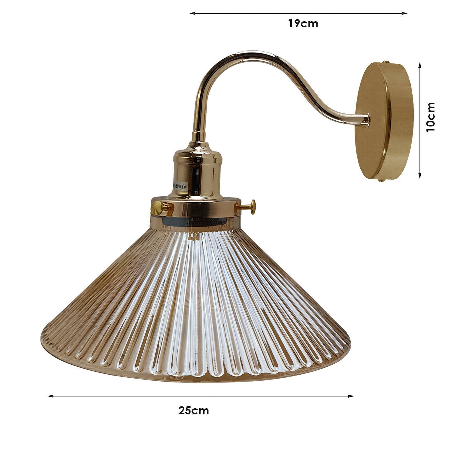Vintage Indoor Wall Lights Glass Lamp Shades ~1274-2