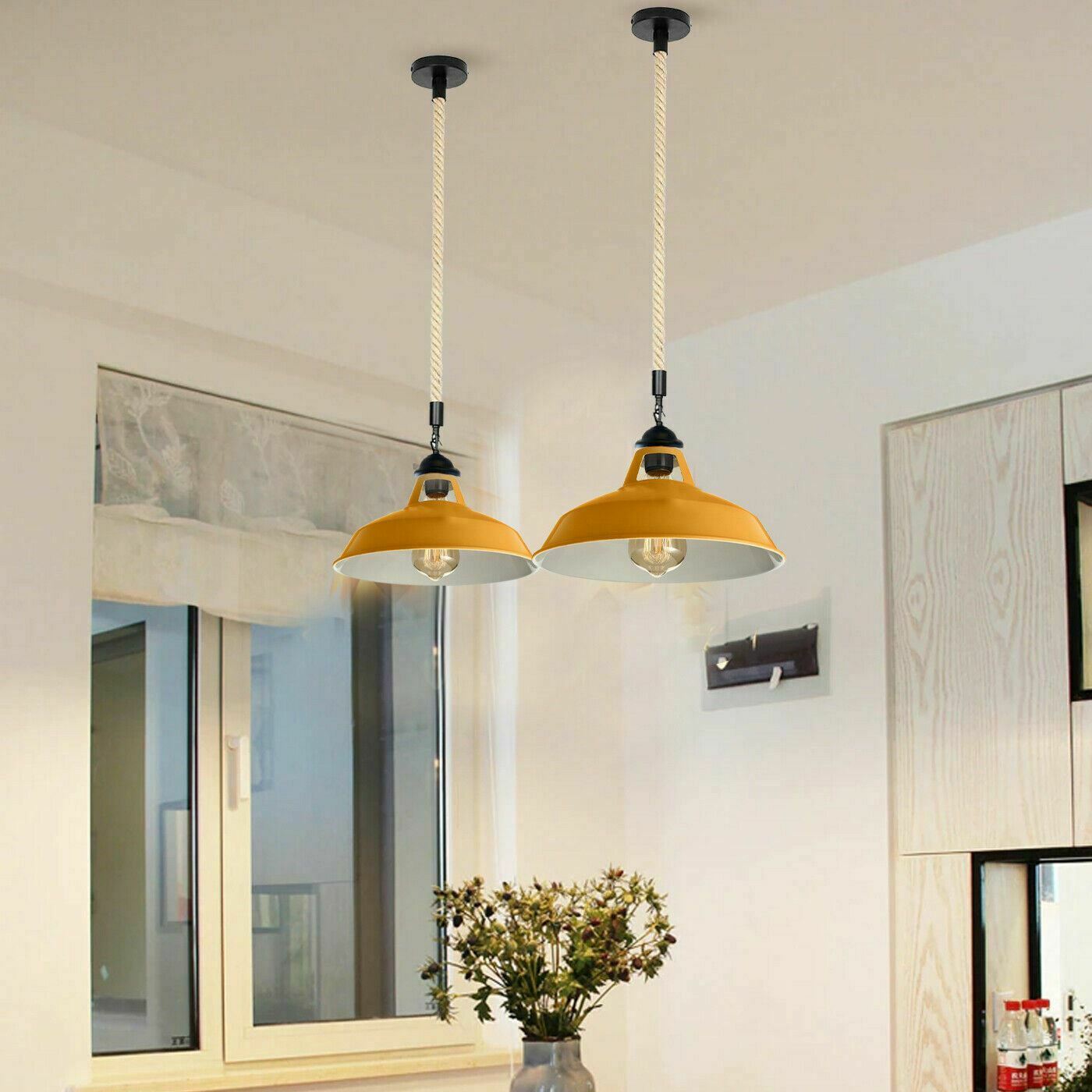 Hemp Rope Hanging Light - E27 Edison Base ~3889